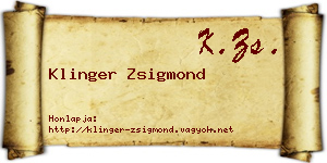 Klinger Zsigmond névjegykártya