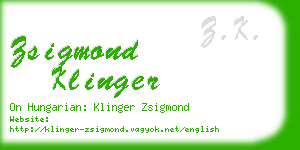 zsigmond klinger business card